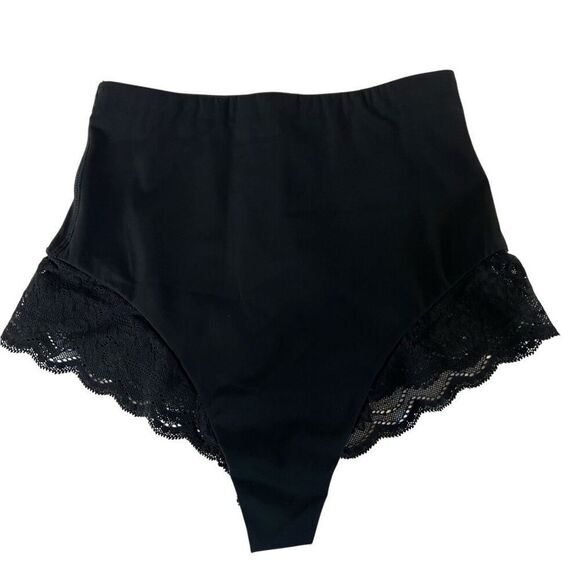 NWT Natori Thong Intimates High Rise Plush Black Lace Size S - Picture 4 of 8